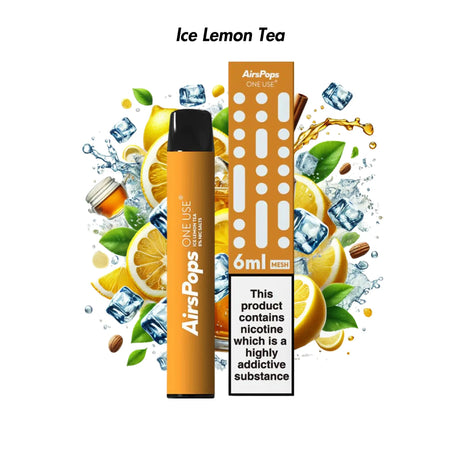 Ice Lemon Tea Airscream AirsPops ONE USE 6ml Disposable Vape - 5% | Airscream AirsPops | Shop Buy Online | Cape Town, Joburg, Durban, South Africa