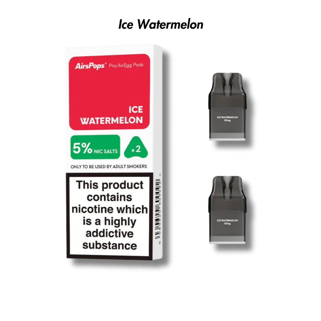 Ice Watermelon 🆕 Airscream Pro/Pro LITE/AirEgg Prefilled Pods 2 - Pack - 5% | Airscream AirsPops | Shop Buy Online | Cape Town, Joburg, Durban, South Africa