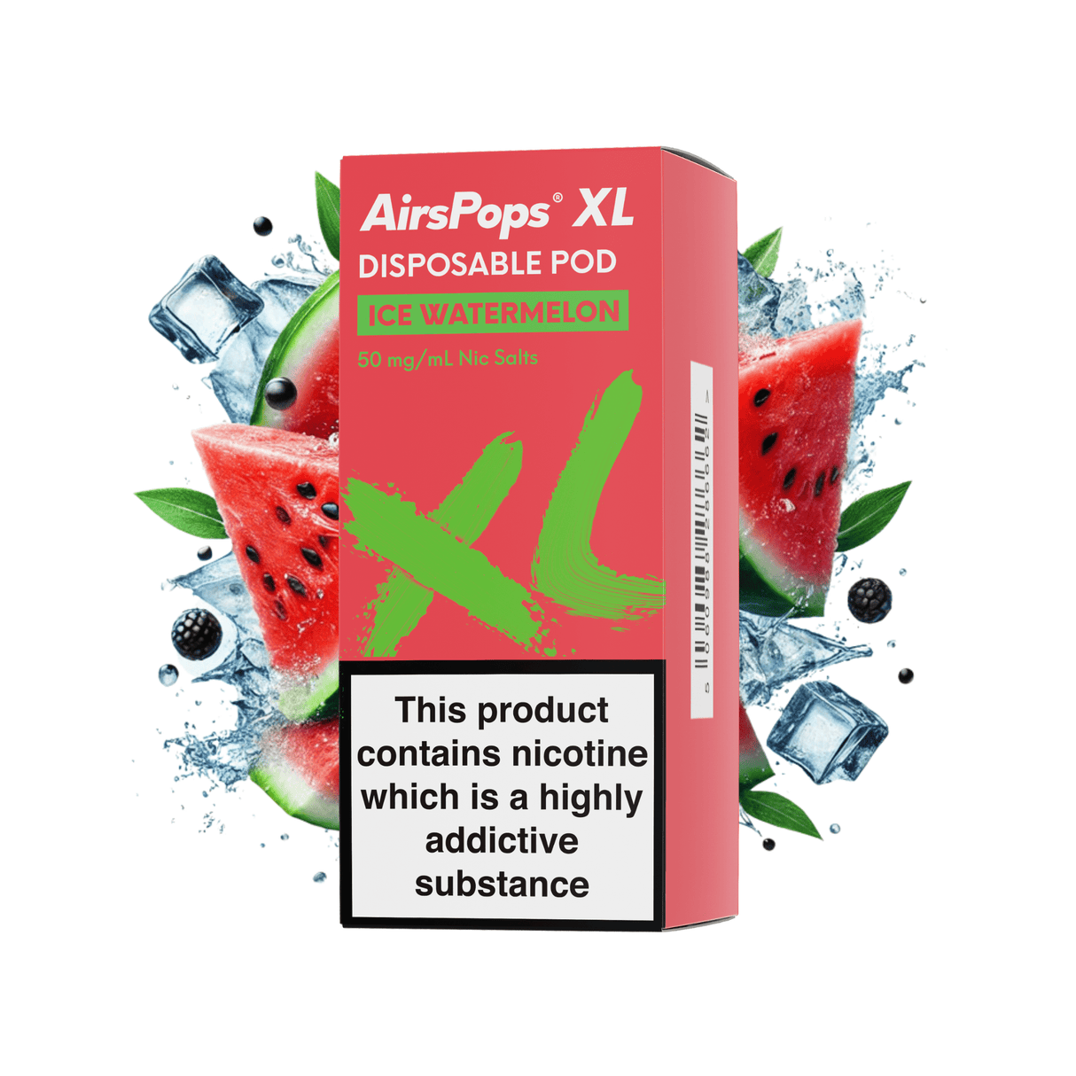 Ice Watermelon AirsPops XL Prefilled Disposable Pod 10ml - 5% | Airscream AirsPops | Shop Buy Online | Cape Town, Joburg, Durban, South Africa