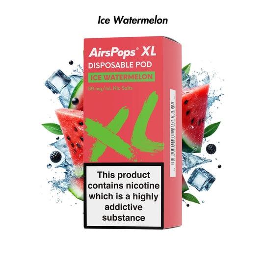 Ice Watermelon AirsPops XL Prefilled Disposable Pod 10ml - 5.0% | Airscream AirsPops | Shop Buy Online | Cape Town, Joburg, Durban, South Africa