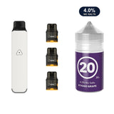 Ivory White AirsPops Pro LITE device, three refillable pods and 313 #20 Kyoho Grape e-liquid