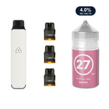 Ivory White AirsPops Pro LITE device, three refillable pods and 313 #27 Guava e-liquid