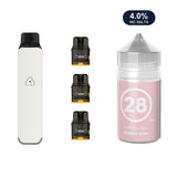 Ivory White AirsPops Pro LITE device, three refillable pods and 313 #28 Bubblegum e-liquid