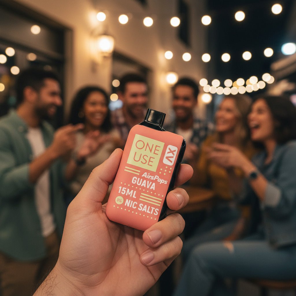 At the bar Guava Airscream AirsPops ONE USE XV 15ml Disposable Vape - 5% | Airscream AirsPops | Shop Buy Online | Cape Town, Joburg, Durban, South Africa