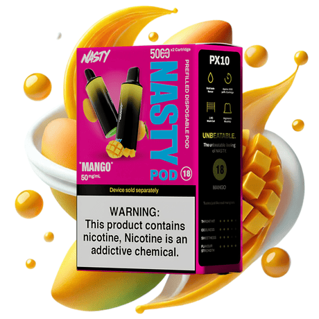 Mango Nasty PX10 Prefilled Disposable Pods 2 - Pack - 5% | NASTY | Shop Buy Online | Cape Town, Joburg, Durban, South Africa