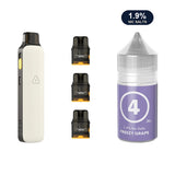 AirsPops Pro II bundle: Matte White device, refillable pods and 313 Freezy Grape 1.9% e-liquid