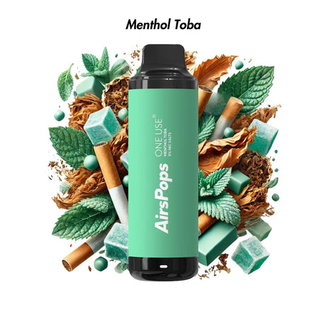 Menthol Toba Airscream AirsPops Rechargeable ONE USE 12ml Disposable Vape - 5% | Airscream AirsPops | Shop Buy Online | Cape Town, Joburg, Durban, South Africa