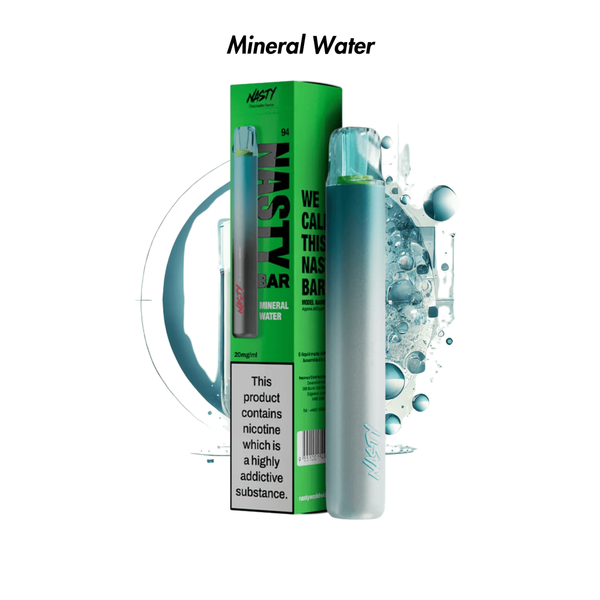 Mineral Water Nasty Bar DX2 600 Disposable Vape - 2% | NASTY | Shop Buy Online | Cape Town, Joburg, Durban, South Africa