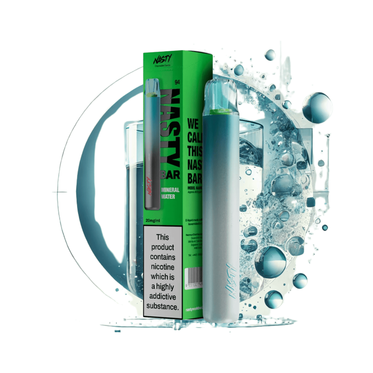 Mineral Water Nasty Bar DX2 600 Disposable Vape - 2% | NASTY | Shop Buy Online | Cape Town, Joburg, Durban, South Africa