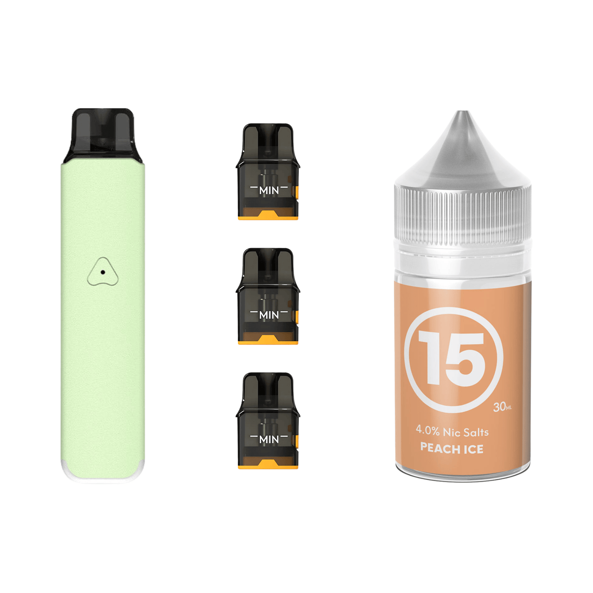 Mint Green #15 Peach Ice Airscream Pro LITE Device, Refillable Pods and E - Liquid Bundle | Airscream AirsPops | Shop Buy Online | Cape Town, Joburg, Durban, South Africa