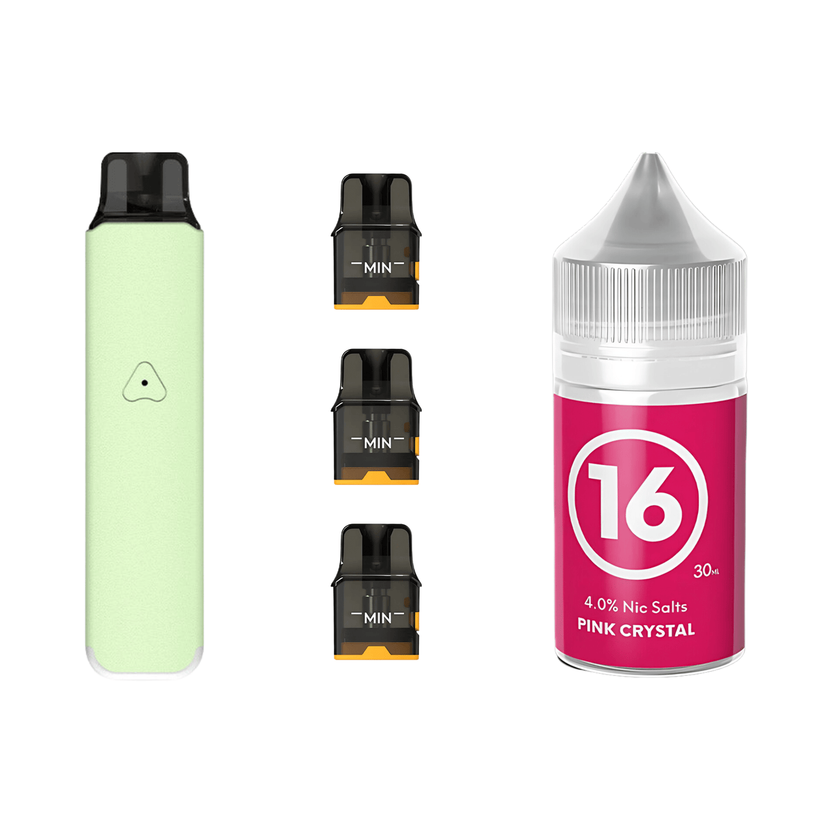 Mint Green #16 Pink Crystal Airscream Pro LITE Device, Refillable Pods and E - Liquid Bundle | Airscream AirsPops | Shop Buy Online | Cape Town, Joburg, Durban, South Africa