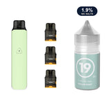 AirsPops Pro LITE bundle: Mint Green device, refillable pods and 313 Polar Mint 1.9% e-liquid