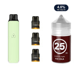 Mint Green AirsPops Pro LITE device, three refillable pods and 313 #25 Ice Cola e-liquid