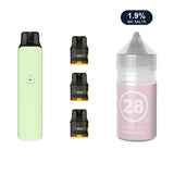 AirsPops Pro LITE bundle: Mint Green device, refillable pods and 313 Bubblegum 1.9% e-liquid