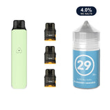 Mint Green AirsPops Pro LITE device, three refillable pods and 313 #29 Blueberry Sangria e-liquid