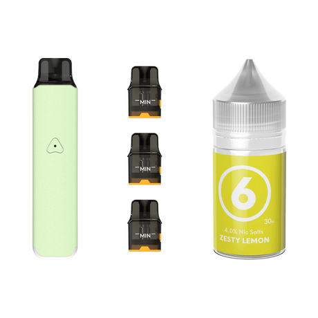 Mint Green #6 Zesty Lemon Airscream Pro LITE Device, Refillable Pods and E - Liquid Bundle | Airscream AirsPops | Shop Buy Online | Cape Town, Joburg, Durban, South Africa