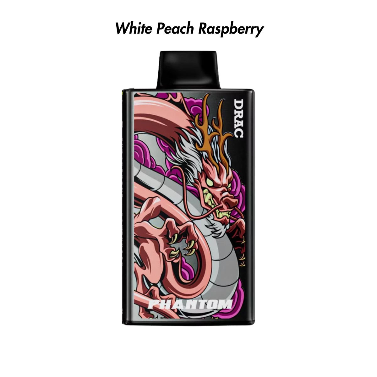 White Peach Raspberry Nasty Bar Dragon 25k Disposable Vape - 5% front view