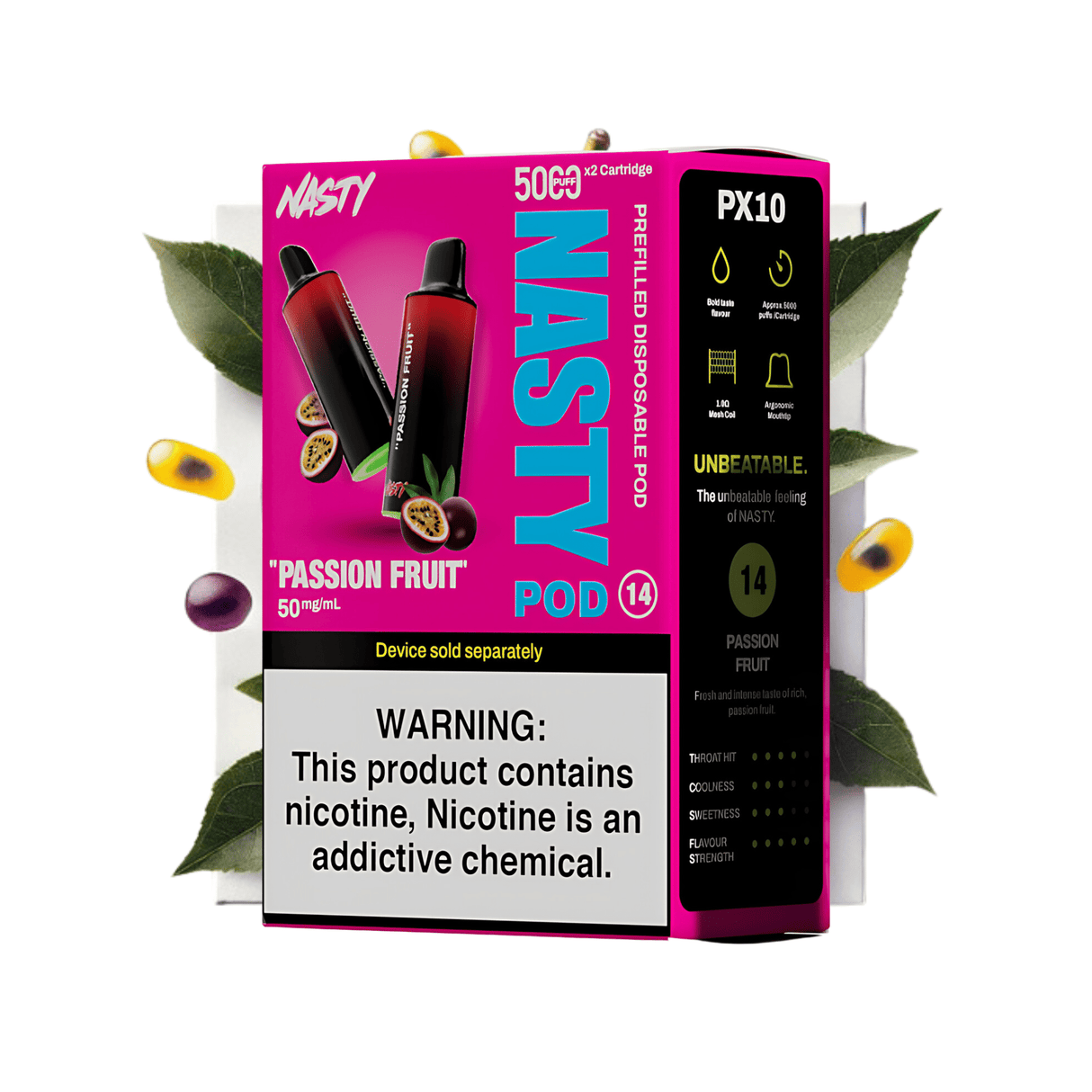 Passionfruit Nasty PX10 Prefilled Disposable Pods 2 - Pack - 5% | NASTY | Shop Buy Online | Cape Town, Joburg, Durban, South Africa