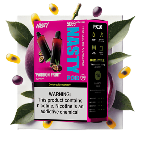 Passionfruit Nasty PX10 Prefilled Disposable Pods 2 - Pack - 5% | NASTY | Shop Buy Online | Cape Town, Joburg, Durban, South Africa