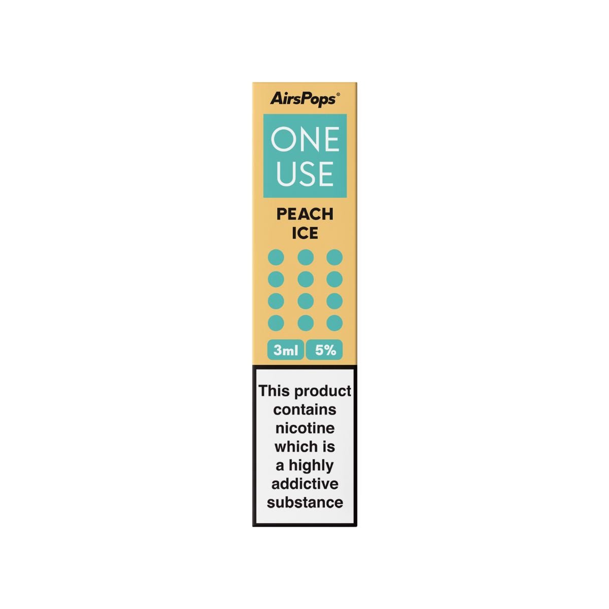 Peach Ice Airscream AirsPops ONE USE 3ml Disposable Vape - 5% | Airscream AirsPops | Shop Buy Online | Cape Town, Joburg, Durban, South Africa