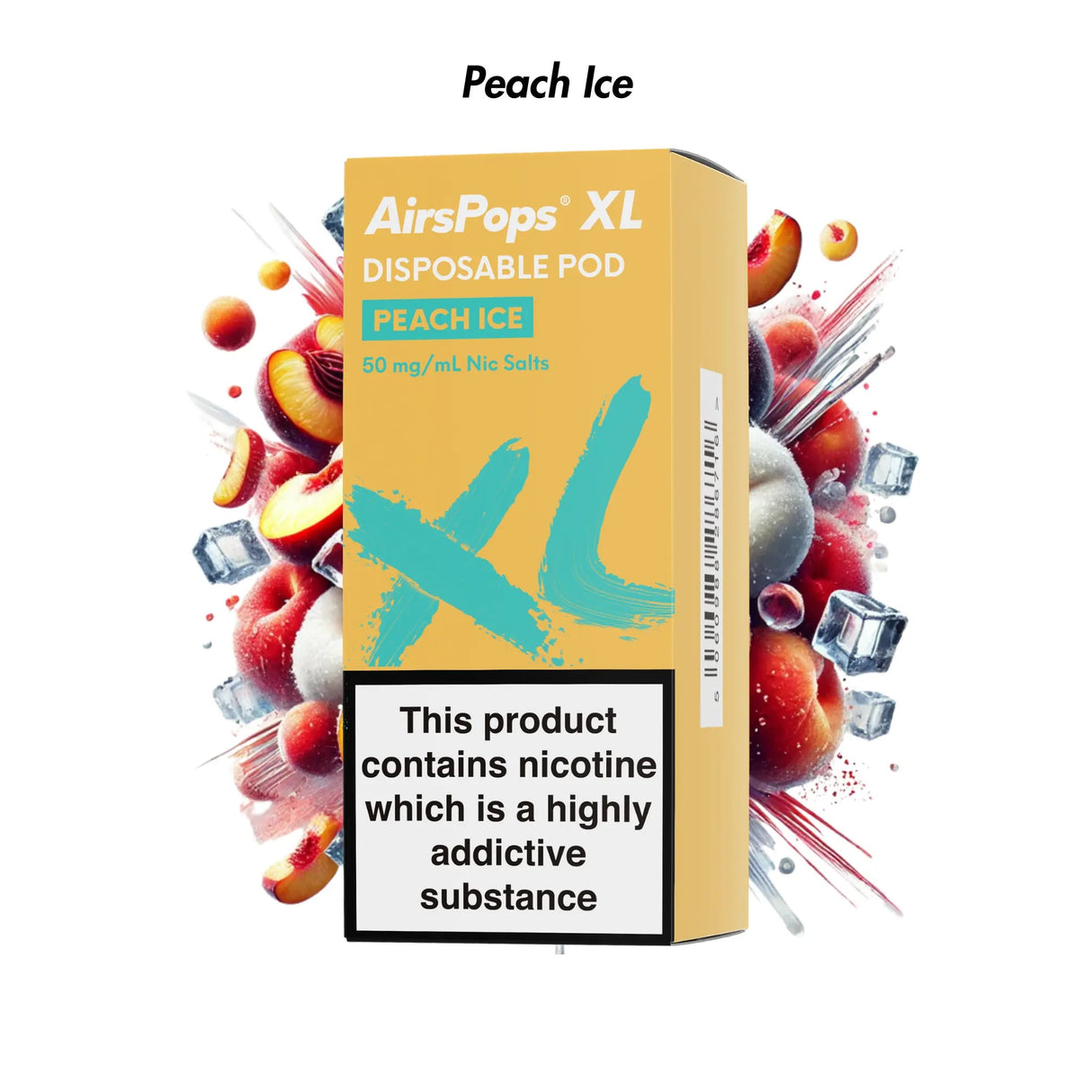 Peach Ice AirsPops XL Prefilled Disposable Pod 10ml - 5.0% | Airscream AirsPops | Shop Buy Online | Cape Town, Joburg, Durban, South Africa