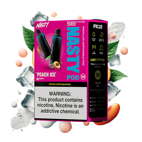 Peach Ice Nasty PX10 Prefilled Disposable Pods 2 - Pack - 5% | NASTY | Shop Buy Online | Cape Town, Joburg, Durban, South Africa