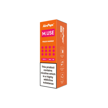 Peach Mango AirsPops M.USE Device & Pod Bundle | Airscream AirsPops | Shop Buy Online | Cape Town, Joburg, Durban, South Africa