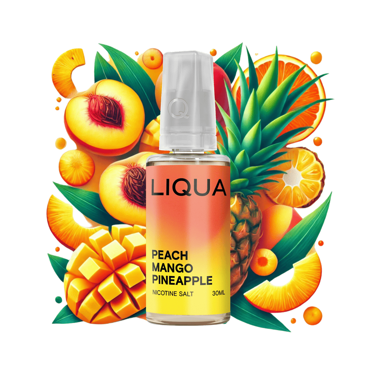 Peach Mango Pineapple LIQUA Nicotine Salts 30ml E - Liquid - 2.0% | LIQUA | Shop Buy Online | Cape Town, Joburg, Durban, South Africa