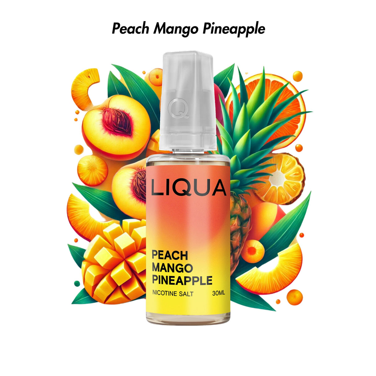 Peach Mango Pineapple LIQUA Nicotine Salts 30ml E - Liquid - 2.0% | LIQUA | Shop Buy Online | Cape Town, Joburg, Durban, South Africa