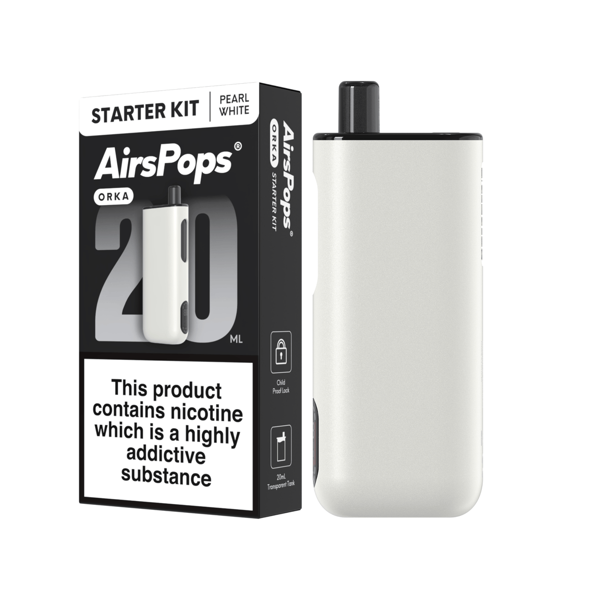 Pearl White AirsPops ORKA Device Starter Kit | Airscream AirsPops | Shop Buy Online | Cape Town, Joburg, Durban, South Africa