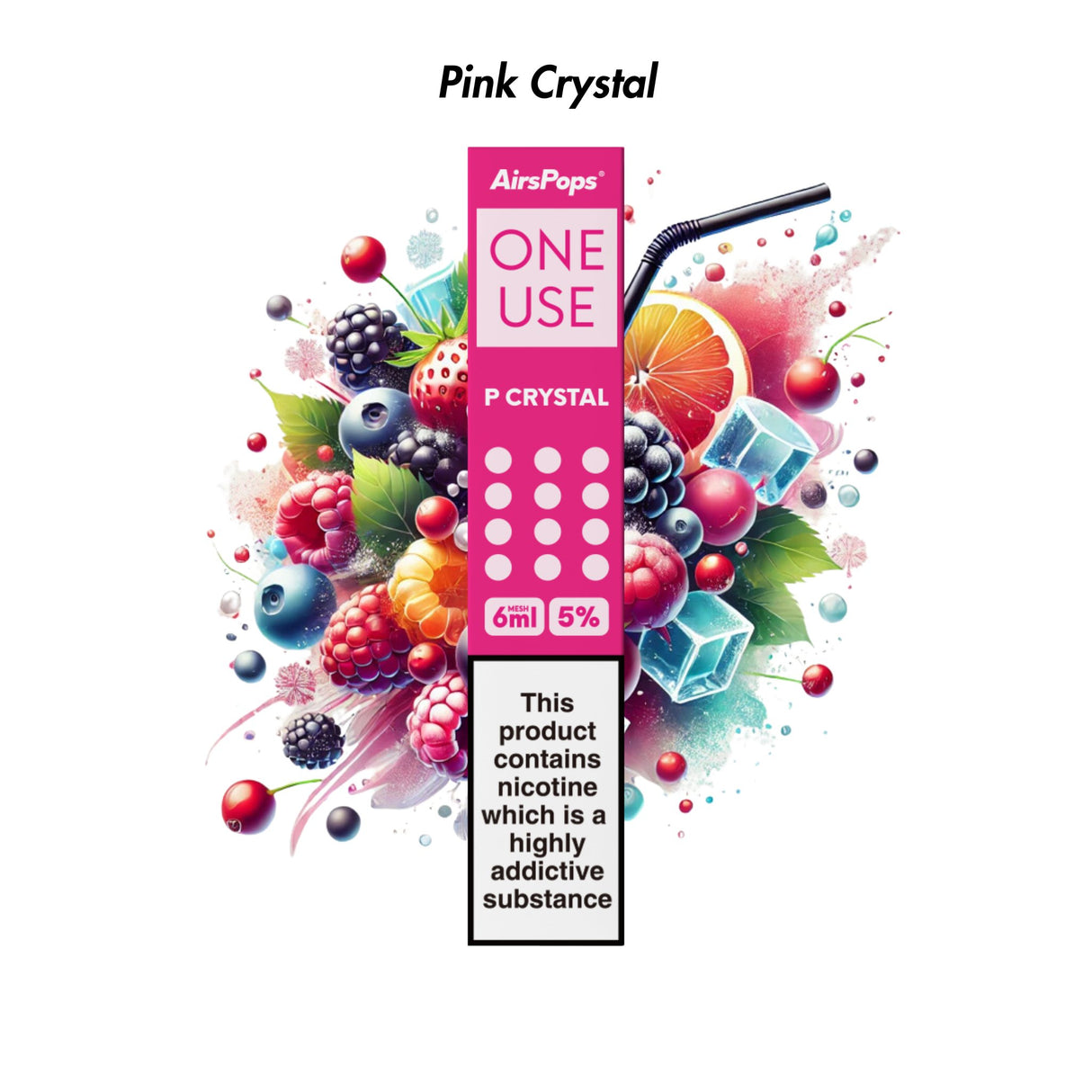 Pink Crystal 🆕 Airscream AirsPops ONE USE 6ml Disposable Vape - 5% | Airscream AirsPops | Shop Buy Online | Cape Town, Joburg, Durban, South Africa