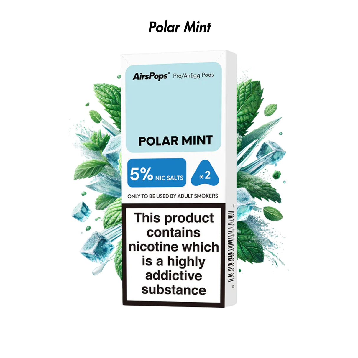 Polar Mint Airscream Pro/Pro LITE/AirEgg Prefilled Pods 2 - Pack - 5% | Airscream AirsPops | Shop Buy Online | Cape Town, Joburg, Durban, South Africa