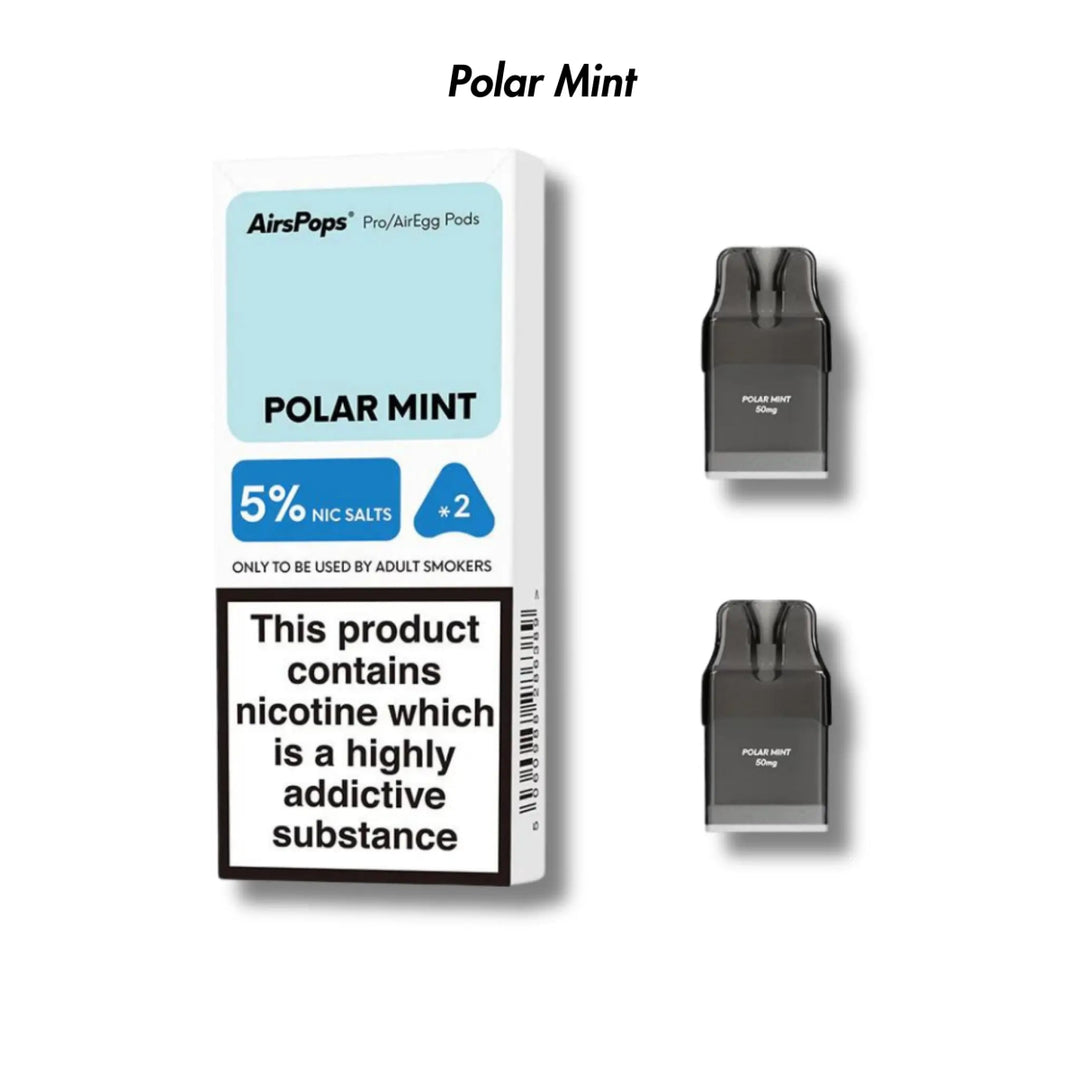 Polar Mint 🆕 Airscream Pro/Pro LITE/AirEgg Prefilled Pods 2 - Pack - 5% | Airscream AirsPops | Shop Buy Online | Cape Town, Joburg, Durban, South Africa