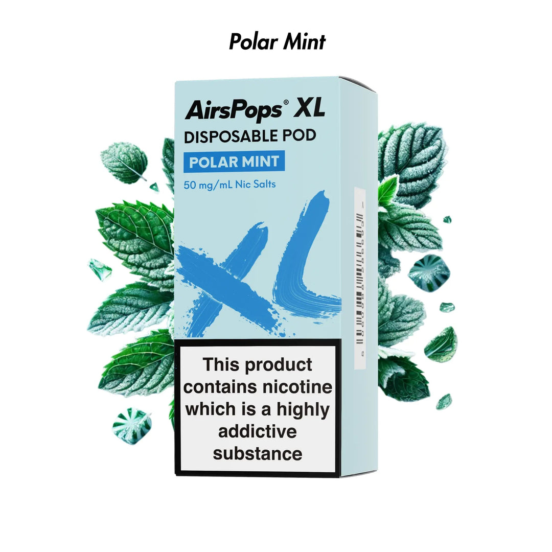 Polar Mint AirsPops XL Prefilled Disposable Pod 10ml - 5.0% | Airscream AirsPops | Shop Buy Online | Cape Town, Joburg, Durban, South Africa