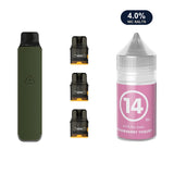 Ranger Green AirsPops Pro LITE device, three refillable pods and 313 #14 Strawberry Yoghurt e-liquid