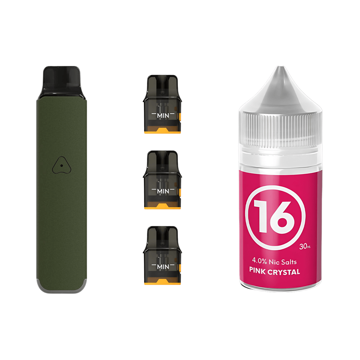 Ranger Green #16 Pink Crystal Airscream Pro LITE Device, Refillable Pods and E - Liquid Bundle | Airscream AirsPops | Shop Buy Online | Cape Town, Joburg, Durban, South Africa