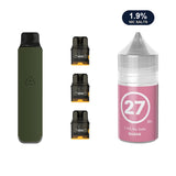 AirsPops Pro LITE bundle: Ranger Green device, refillable pods and 313 Guava 1.9% e-liquid