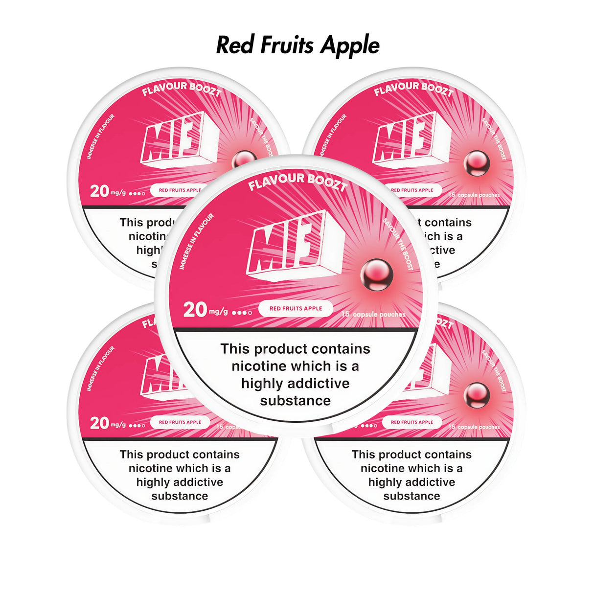 Red Fruits Apple 5 - Pack Airscream M13 Nicotine Pouches Bundle - 20mg | Airscream AirsPops | Shop Buy Online | Cape Town, Joburg, Durban, South Africa