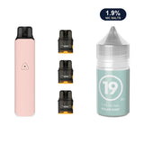 AirsPops Pro LITE bundle: Rosy Pink device, refillable pods and 313 Polar Mint 1.9% e-liquid