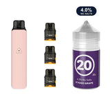 Rosy Pink AirsPops Pro LITE device, three refillable pods and 313 #20 Kyoho Grape e-liquid