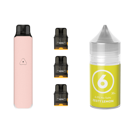 Rosy Pink #6 Zesty Lemon Airscream Pro LITE Device, Refillable Pods and E - Liquid Bundle | Airscream AirsPops | Shop Buy Online | Cape Town, Joburg, Durban, South Africa