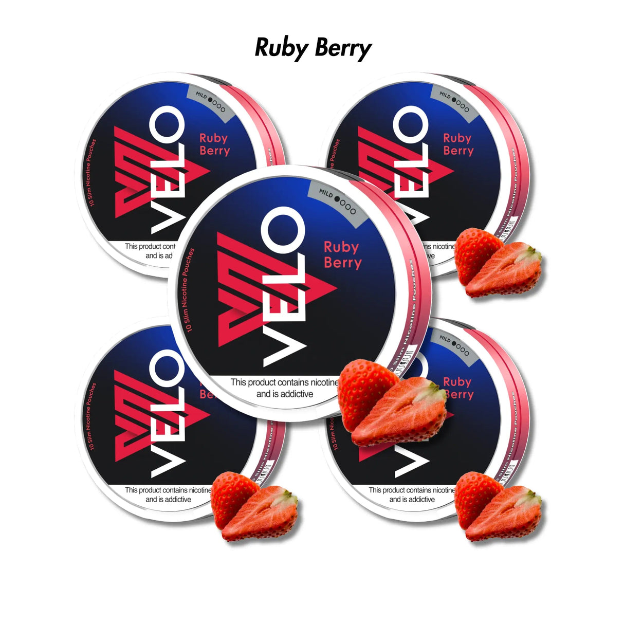 Ruby Berry 5 - Pack VELO Nicotine Pouches Bundle - Mild 4mg | Velo | Shop Buy Online | Cape Town, Joburg, Durban, South Africa