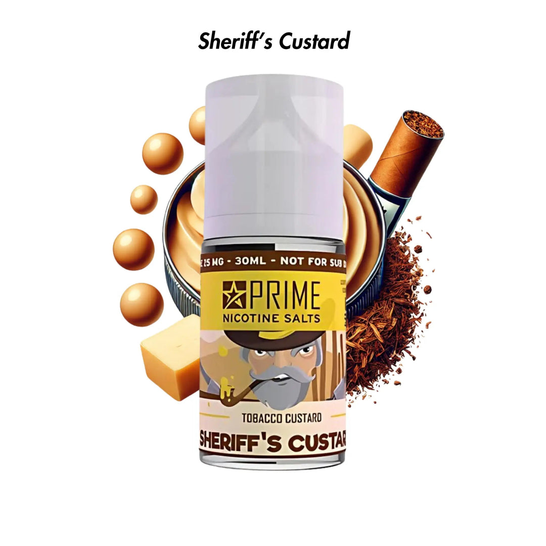 Sheriff's Custard Prime Nicotine Salts E - Liquid 30ml - 2.5% | Prime | Shop Buy Online | Cape Town, Joburg, Durban, South Africa