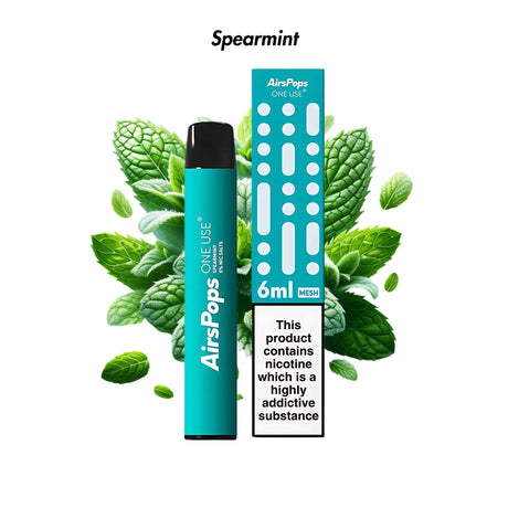 Spearmint Airscream AirsPops ONE USE 6ml Disposable Vape - 5% | Airscream AirsPops | Shop Buy Online | Cape Town, Joburg, Durban, South Africa