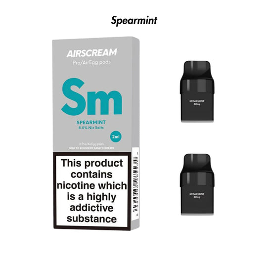 Spearmint Airscream Pro/Pro LITE/AirEgg Prefilled Pods 2 - Pack - 5% | Airscream AirsPops | Shop Buy Online | Cape Town, Joburg, Durban, South Africa