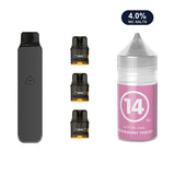 Steel Grey AirsPops Pro LITE device, three refillable pods and 313 #14 Strawberry Yoghurt e-liquid