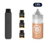 AirsPops Pro LITE bundle: Steel Grey device, refillable pods and 313 Peach Ice 1.9% e-liquid