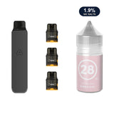 AirsPops Pro LITE bundle: Steel Grey device, refillable pods and 313 Bubblegum 1.9% e-liquid