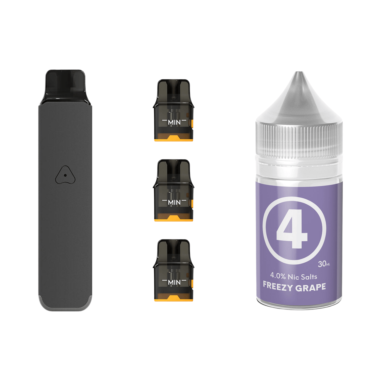 Steel Grey #4 Freezy Grape Airscream Pro LITE Device, Refillable Pods and E - Liquid Bundle | Airscream AirsPops | Shop Buy Online | Cape Town, Joburg, Durban, South Africa