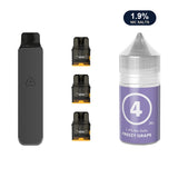 AirsPops Pro LITE bundle: Steel Grey device, refillable pods and 313 Freezy Grape 1.9% e-liquid